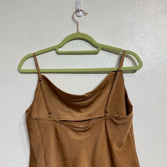 Elan Caramel Brown Sofia Cowl Neck Cami Top Sz M - Picture 8 of 11